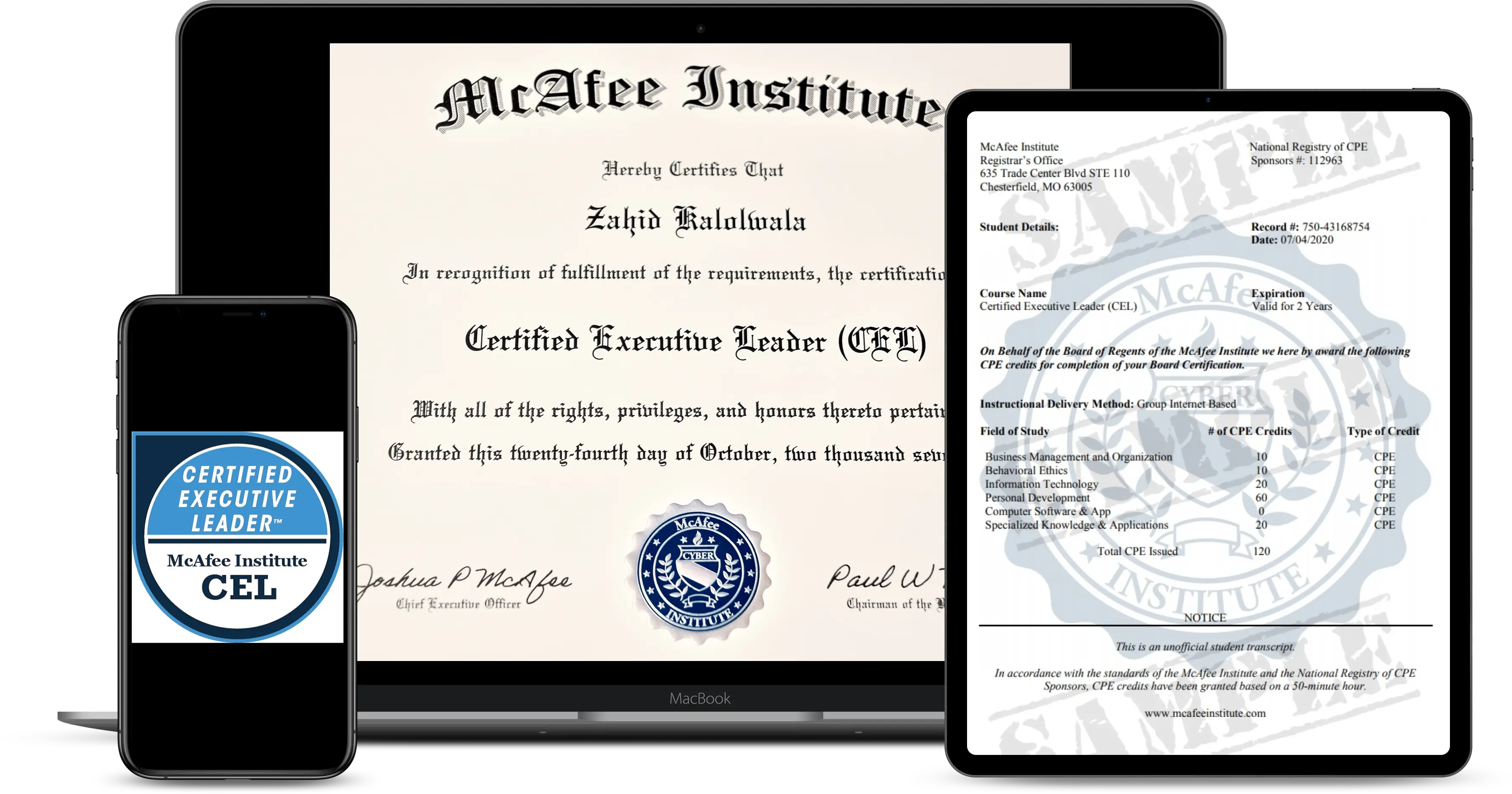 Certified Executive Leader (CEL) - McAfee Institute